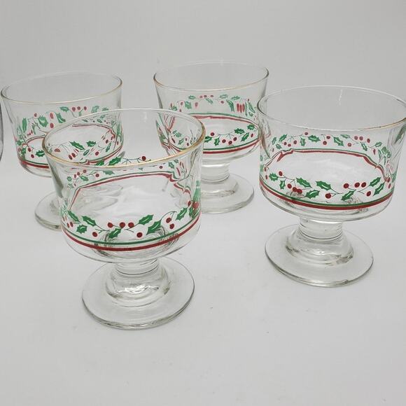 1987 Arby's Libbey Parfait Glasses Set of 4 Christmas - Picture 5 of 12